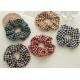Autumn winter houndstooth lattice thick material fabric art large hair ring high stretch elastic lady head accessories