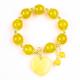 14MM Natural Energy Yellow Chalcedony With Yellow Jade Heart Carving Lucky