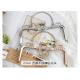 Shiny Ball Clasp Flower Evening Bag Frame With Zinc Alloy Handle