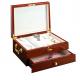 Hot sale Luxury lock leather wooden prefered gift box