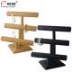 Retail Shop Fashion Accessories Display Stand 3-layer Wood Tabletop Sliver Bracelet Display Stand