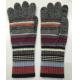 Soft Striped Color Knitted Gloves With Fingers / 3d Thumb Bottom One Size