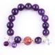 Handmade Gemstone Beaded Bracelet Dark Amethyst Stone Bracelet Adjustable Peal