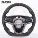 350mm Customized Black Sports Cadillac Steering Wheel Carbon Fiber Leather