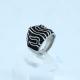 Fashion 316L Stainless Steel Casting Clay CZ Stones Ring LRX326