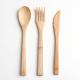 OEM logo natural portable Travel wooden fork spoons knives bamboo wood Flatware cutlery set for kitchen
