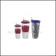 Promotion Coloured printed logo two layer plastic tumbler mug water drink cup bottle gift