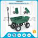 Green Color Garden Dump Wagon Plastic Material Tray Load Capacity 150kg