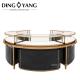 Factory Supplier Of High End Jewelry Display Showcases Black Center Island Round Display Cases With Intelligent Lighting