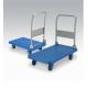 One layer 150 KG Plastic and Blue Platform Hand Trolley for Warehouse Storaging