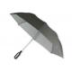 UV Grey Folding Golf Umbrella , Mens Windproof Golf Umbrella Rubber Coating Handle