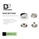 Overcoat Flat Silver Snap Buttons | Snap Closure Buttons 4 Parts Design Metal Cap Snap Fasteners