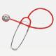 Red Aluminium Alloy Single Chestpeice Professional Stethoscope With Plastic Ring WL8022