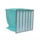 Bag Air Filters With High Air Flow Rate Aluminum Frame HVAC F6 Synthetic Fiber