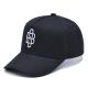 Custom 6 Panel Baseball Cap Cotton Twill Sports Black Dad Hat 3D Embroidery Logo