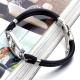 Tagor Stainless Steel Jewelry Super Fashion Silicone Leather Bracelet Bangle TYSR018