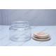 hot sale design clear glass candle jar with wooden lid for sale