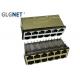 Industrial Magnetic 10G Ethernet RJ45 Jack 2x6 Port With EMI Gasket