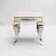 Faux Marble Wide End Table Silver Colored Frame For Sofa And Living Room