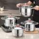 Factory Direct Sale Kitchen 8 Pcs Cooking Pots Cookware Sets Stainless Steel Soup Pot Set Cooking Pot Sets