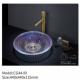 Bathroom Above Counter Crystal Glass Wc Wash Basin Colorful Round Table Top