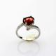 Women Jewelry 925 Silver 7mmx9mm Oval Dome Red Cubic Zirconia Ring(R42)