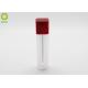 Square Empty Lip Gloss Tubes 5ml 6ml 8ml With Glossy Electroplating Red Cap