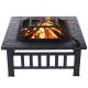 Outdoor Heating Square Fire Pit 32 Inch for Patio Backyard Garden High Satisfaction