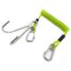 Professional Scuba Diving Spiral High Quality Safety Spiral PU Coil Steel Wire Tool Cable Lanyard With Carabiners