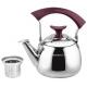 Private label stainless steel whistling tea kettle 20cm non-electric portable whistling water kettle with handle