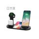 Distance 9mm 3 In 1 QI Wireless Charger For Phone IWatch AirPods