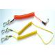 Colorful Plastic safe string holder coiled lanyard tether with heavy duty hooks