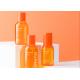 Orange Empty 80ml 120ml Lotion Bottle Cosmetic Packaging With Plastic Cap