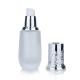 45ml White Glass Frosted Cylindrical Bottle With Silver Lid For Cosmetic Glass Bottles