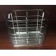 ISO Small Silver Metal Welded Wire Hanging Storage Basket 2 Compartments