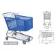 PST-M200L Plastic Sumarket shopping Trolley with Four Wheels Plastic Shopping Cart