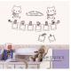 Cartoon Cat Removable Wall Stickers Uv Resistant 60x90cm