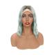 100% Virgin Ocean Blue Ombre Colored Human Hair Wigs / Short Bob Wig Brazilian Hair