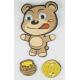Little Cute Bear Stickers , Cartoon Wall Stickers For Boys Paper + PET Material