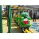 Green Worm Shape Kiddie Roller Coaster For Large Parks And Tourist Attractions