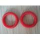 Plastic elastic coil spring keychain red color hot sale wrist coil keychain without ring
