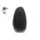 Kinky Curly Full Lace Wigs Mongolian Hair Natural Black Color Soft Smooth