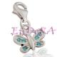 Multi Color Butterfly Sterling Silver Initial Charms