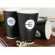 Black Disposable Paper Drinking Cup For Cafe Shop / Office , Logo Custom