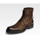 Bullock Mens Brown Leather Dress Boots , Genuine Leather Martin Cowboy Boots