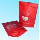 Reusable Laminated Aluminum Foil Stand Up Mylar Pouches In Red
