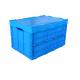 PE Collapsible Moving Folding Crate with Lid for Industrial Stackable Plastic Storage