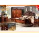 high gloss Wonderfultop Luxury royal luxury wooden master rococo antique solid teak wood bedroom furniture set malaysia