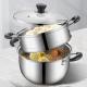 Hot Selling Kitchen Silver Cooking Soup Pot 304 Stainless Steel Steamer Pot Induction Stock Pot With Glass Lid