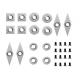 16 Pieces Carbide Cutter Inserts Set For Wood Lathe Turning Tools